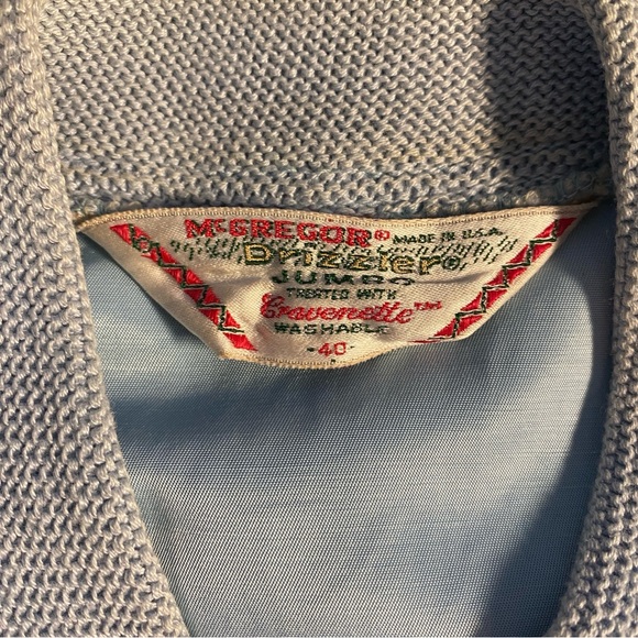 VINTAGE Light Blue ACADEMY AWARD PATCH  CINE MOBILE DRIZZLER JACKET  MCGREGOR - Picture 3 of 9